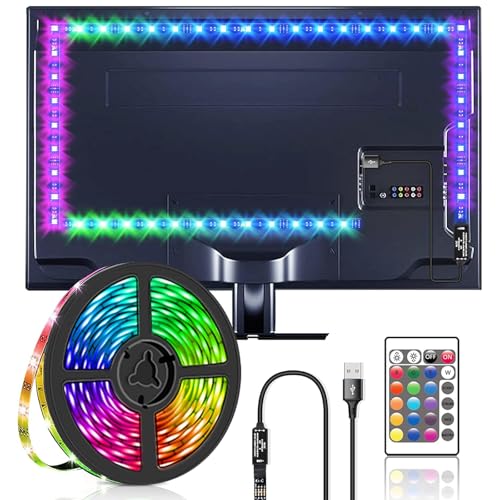 LTBBOID LED Lights for TV 3 Meters, TV Backlights, USB LED Strip Lights with Remote, 5050 RGB DIY Color Changing Strip Lights, Party and Home Decoration