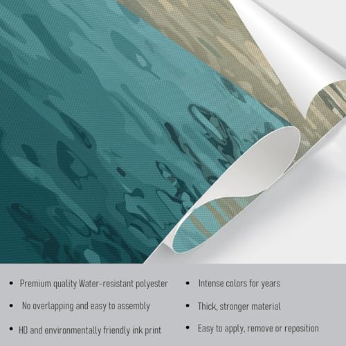 Papier peint lac abstrait et décoration murale grand format vert 280 x 200 cm - 7