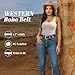 WERFORU Women Leather Belt for Jeans Pants Ladies Black Belt for Dress with Western Silver Buckle, Black,Medium(Length 43.3 Inches, Suit for waist size 27