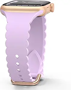 Sunnywoo Lace Sport Silicone Band Compatible with Apple Watch 38mm 40mm 41mm 42mm 44mm 45mm 46mm 49mm for Women, Soft Wristband Waterproof Replacement for iWatch Series Ultra 10 9 8 SE 7 6 5 4 3 2 1