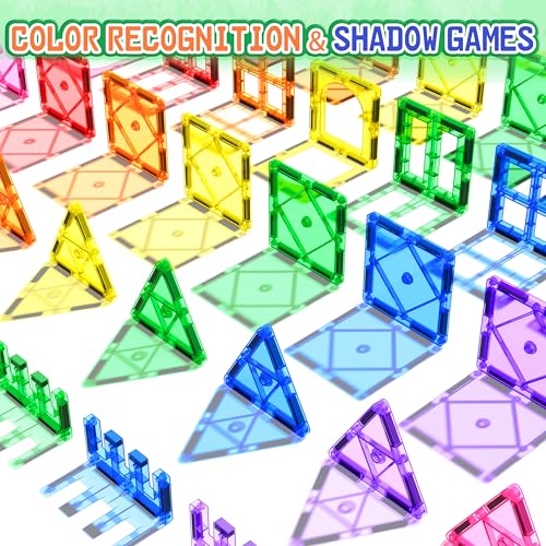 magnetic tiles toddler toys magnetic building blocks for kids ages 3-12 stem educational toys for girls amp boys sensory play for preschool learning