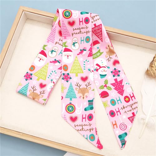 QTMY 4 Pack Christmas Purse Scarf for Bags Silk Head Scarf for Hair Neck Scarves Ribbon for Gift Wrapping,583