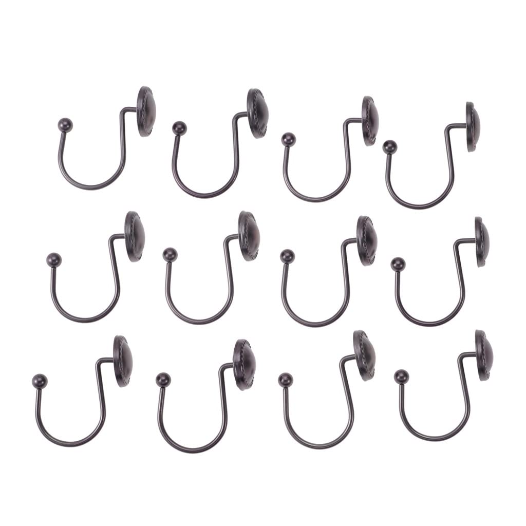 Ganchos de ducha decorativos para renovar el baño con hebillas de metal para cortinas x12