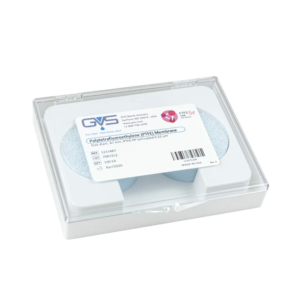 GVS Filter Technology, Filter Disc, PTFE, 0.22µm, 47mm, 100/pk