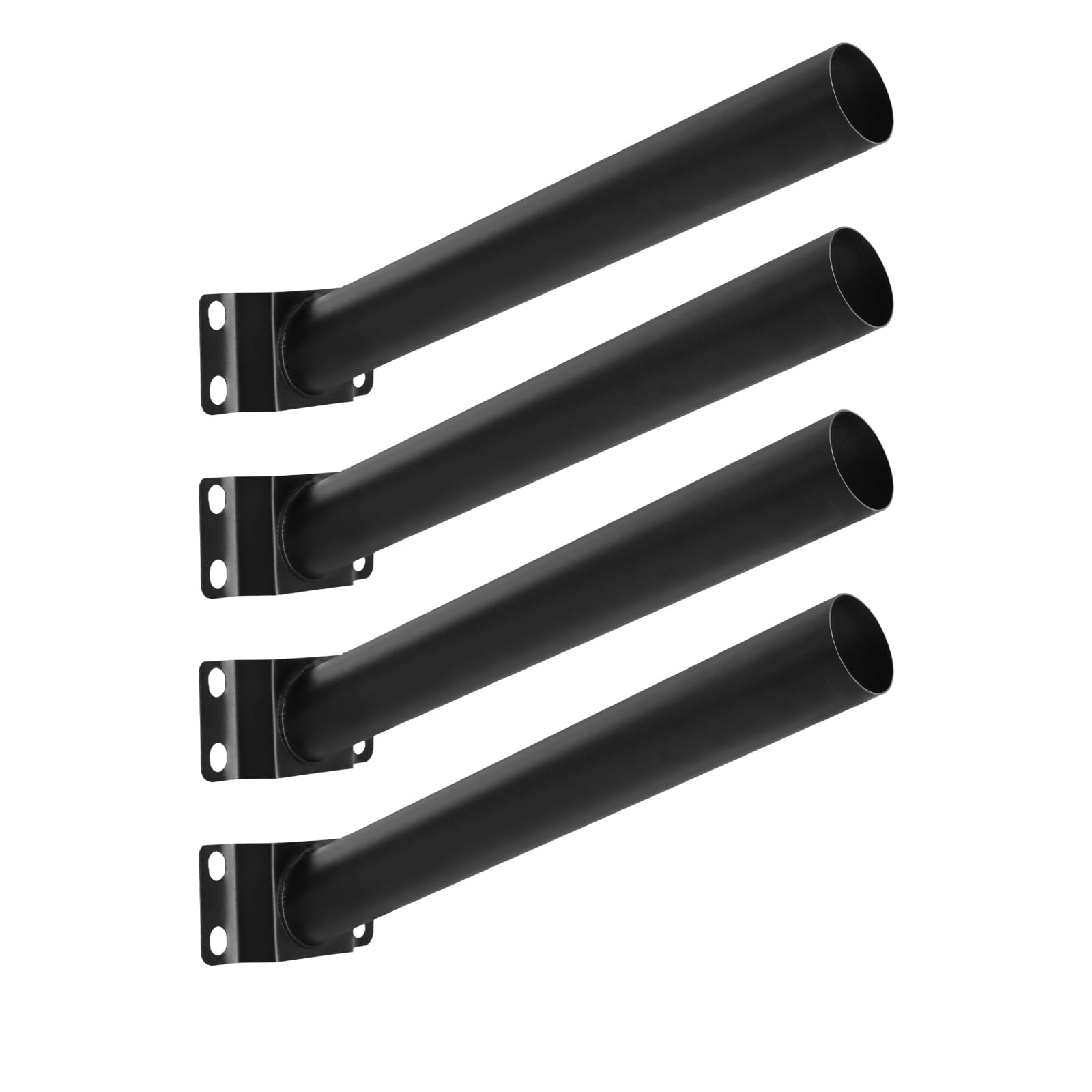 Lot de 4 supports de mât pour lampadaire sans perçage - Supports de mât de lumière - Mât d'antenne pour antennes TV, satellite, radio et Wi-Fi - Noir