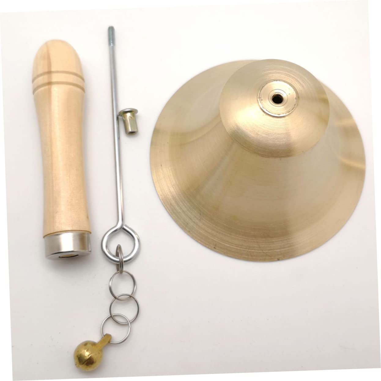 SEWACC 14cm Diameter Hand Bell Made of Polished Brass Call Bell for Restaurant and Party