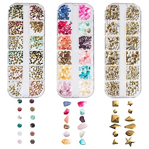 Bijoux pour ongles strass 3D rivets gemmes avec accessoires