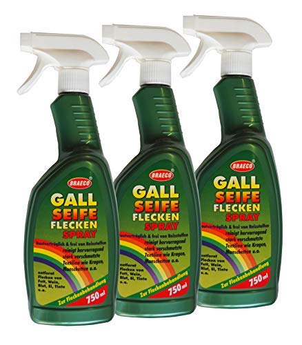 12 x Gallseife Fleckenspray 750ml, Vorwasch-Fleckenentferner, Waschverstärker
