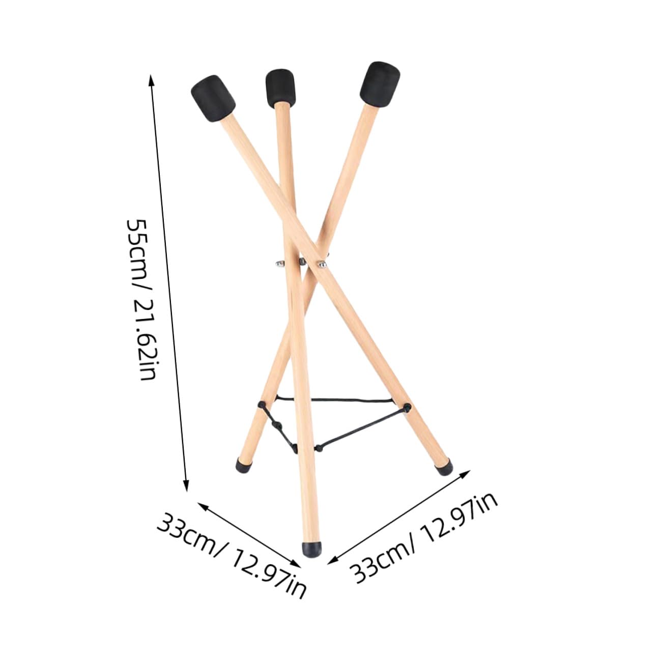 SHOWERORO Supporto Professionale in Legno Per Tamburo a Mano e Tamburo a Lingua, Treppiede Pieghevole Stabile Regolabile Per Strumenti a Percussione, Espositore Portatile Per Handpan
