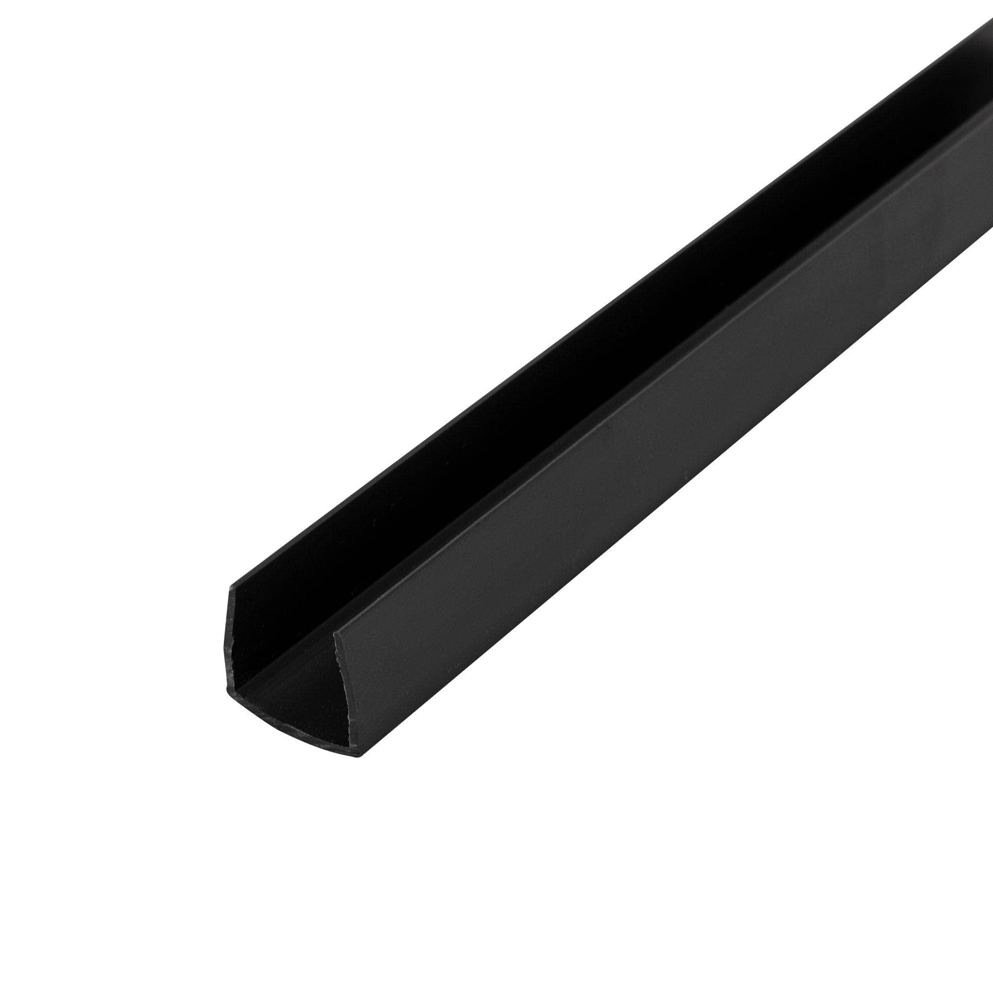 Outwater Plastics Black 5/8'' - Canal en U, de plástico de estireno, 36 pulgadas (4 unidades)