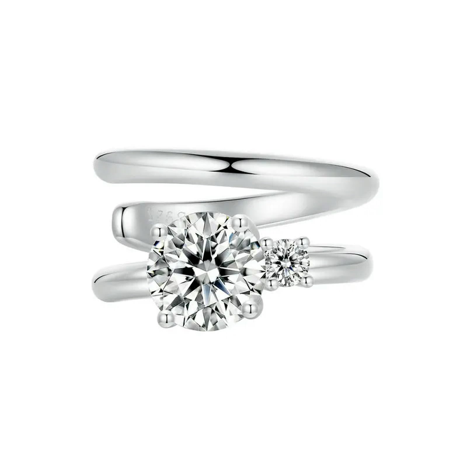 Moissanite boucle mono résolvant le manque de piercing avec clip double couche argent 925 - 7