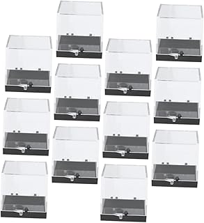 SOLUSTRE 12pcs Mineral Standard Display Box Jewelry Organizer Tray Storage Boxes with Lids Containers with Lids Mini Clear Boxes Gemstone Display Box Small Rock Display Case Specimen Case