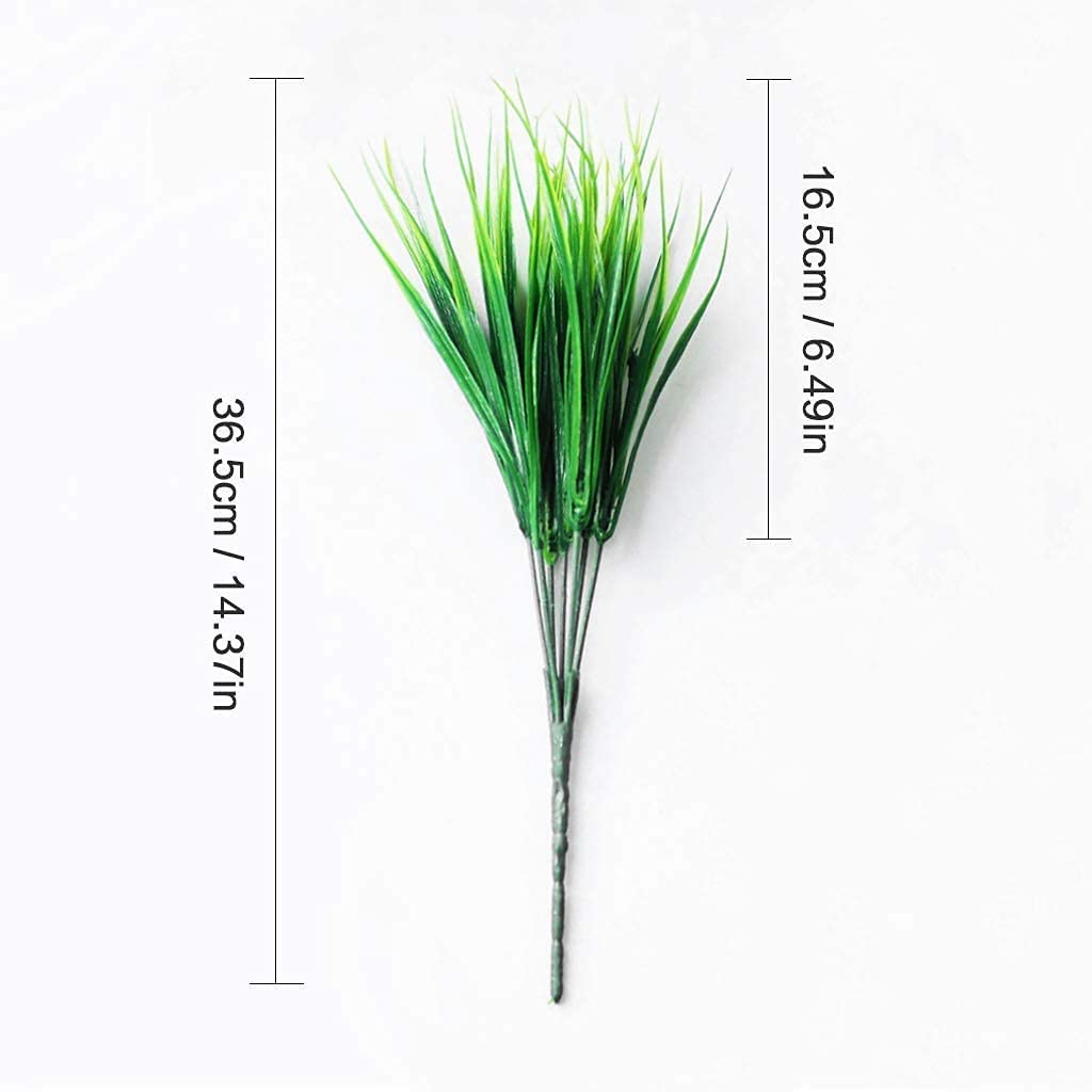 4 piante artificiali realistiche, erba verde di grano, arbusti in plastica, cespugli per esterni, ideali per casa, tavolo, cucina, ufficio, matrimoni, giardino, veranda e cimitero