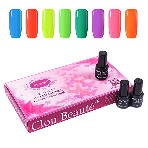 Clou Beaute Gel Polish Set Soak Off UV Led Gel Nail Polish Kit Varnish Nail Art Varnish 8pcs x 7ml SONP027