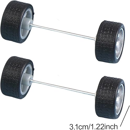 Sliver Wheels Llantas Juego de llantas de aleación 1:64, 1 par de llantas de aleación a escala de neumáticos de goma, modelo de aleación y