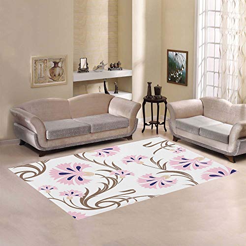 Clavel Regalo Flor Rosa Gran Personalizado Antideslizante Moderno Área Piso Alfombrilla Estera...