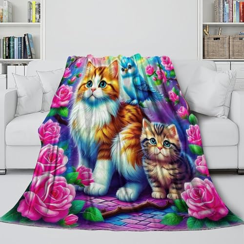 Couverture Douillette Chat imprimée 3D idéale pour vos soirées cocooning et nuits douces - 5