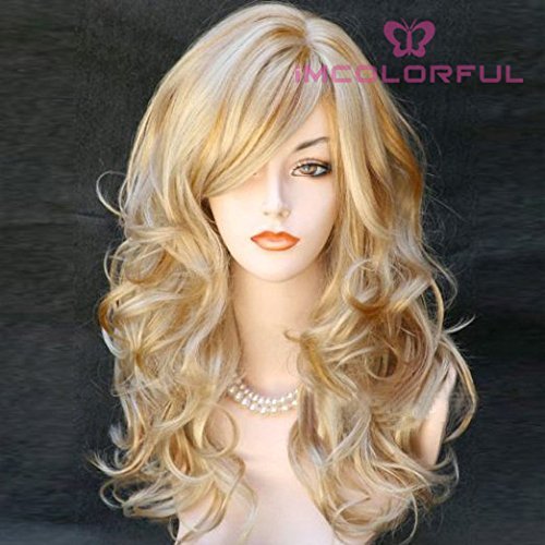 Imcolorful Women's Hair Wig New Fashion Long Full Curly Wavy Glamour Hair Wig (light Blonde) by Imcolorful