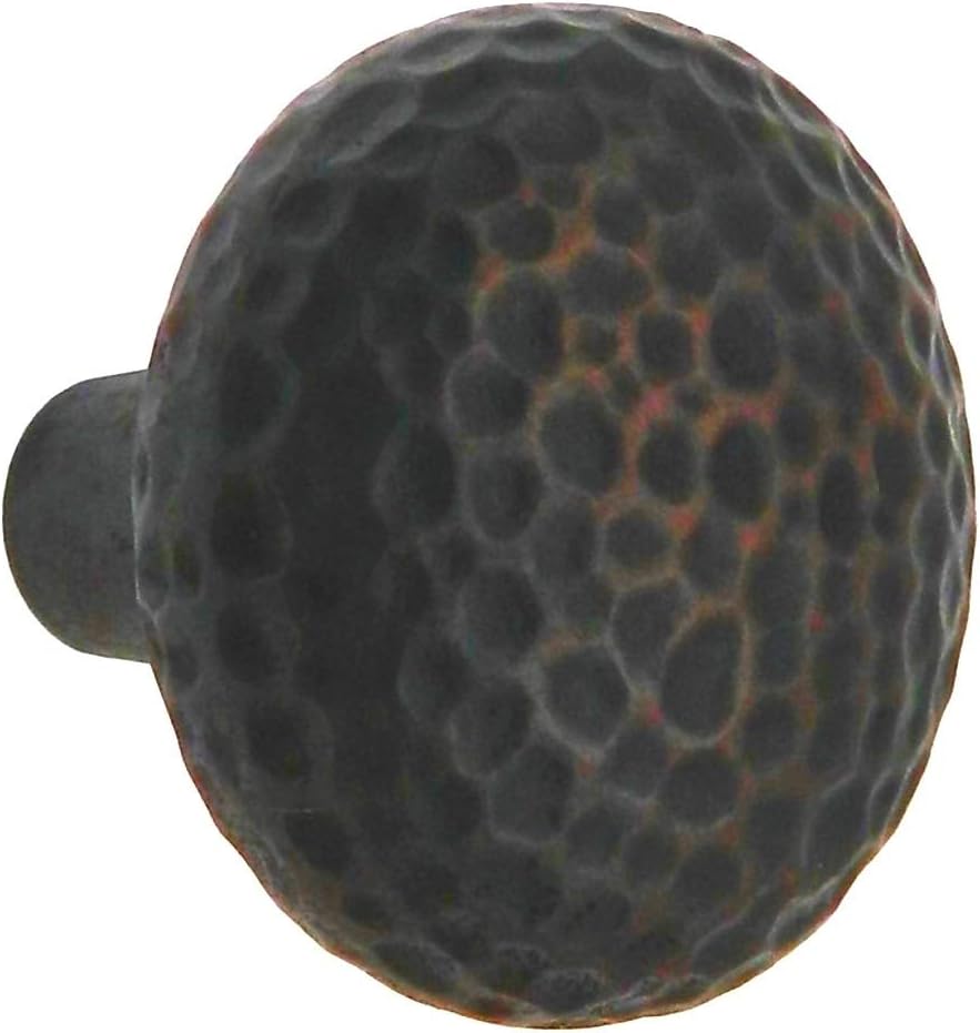 Warwick Rustic Bronze 1 3/8" Solid Hammered Round Cabinet Knob Pull DH1020BZ