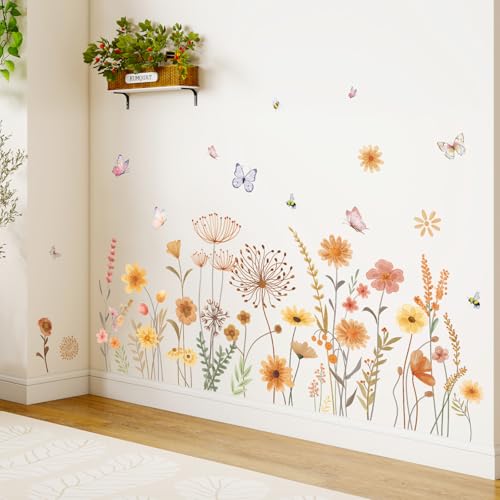 SHUCHING Wandtattoo Blumenwiese Boho Herbst – Ansicht 2