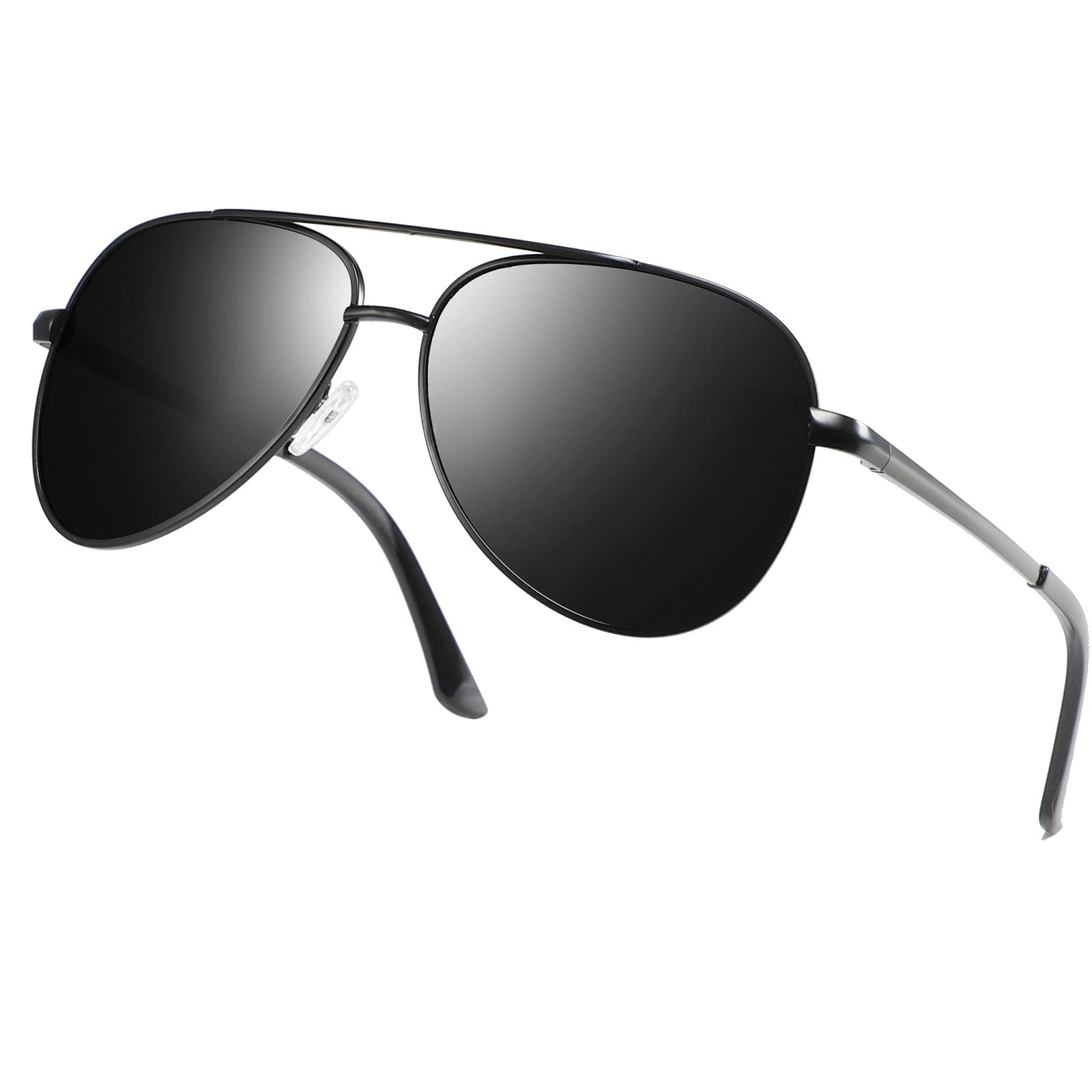 mincl Full lens Polarized Reading Sunglasses for Men Driving Running Sports Reader Anti-fatigue Pilot Sun Glasses (black, 1.5, multiplier_x)