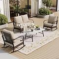 SUNSHINE VALLEY, 4 PCS Metal Patio Conversation Set, Rocking Chairs