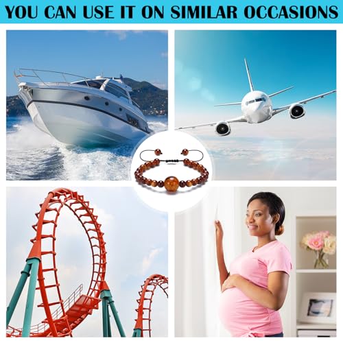 Image of Sureio 6 Pcs Motion Sickness Bracelets Cruise Essentials Adjustable Anti Nausea Wristband for Adults Car Sea Air Sickness Relief