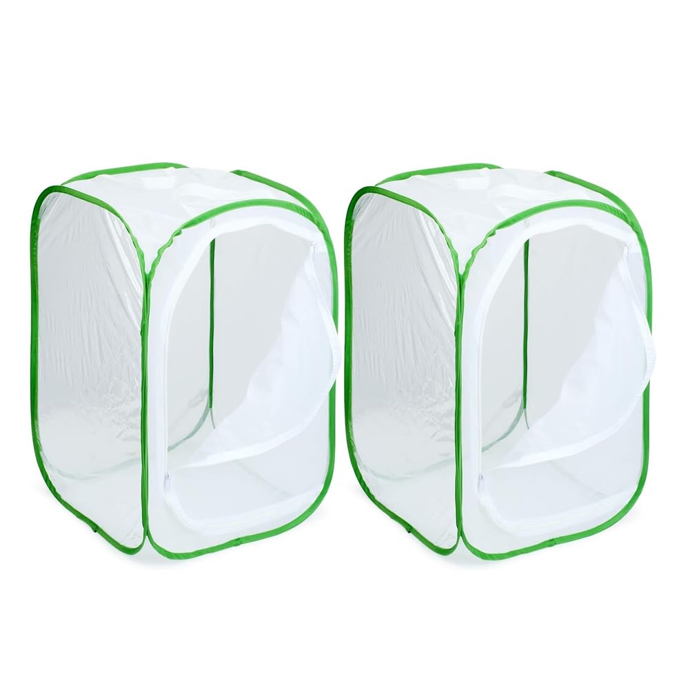 Lot de 2 cages à insectes et papillons pour terrarium 40 x 40 x 60 cm