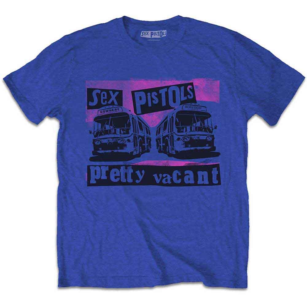 The Sex Pistols Pretty Vacant Coaches Band Official Unisex Logo T Shirt Blue, blue, S