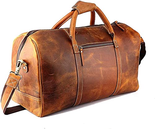 24 Inch Leather Duffel Bags for Men and Women Full Grain Leather Travel Overnight Weekend Leather Bags Sports Gym Duffel for Men Vintage Tan Brown3