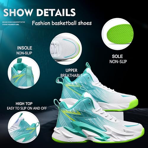 Men Graffiti Basketball Shoes High-Top Sports Shoes Anti-Slip Rubber Soles Indoor Outdoor Sports Running Training Streetwear4