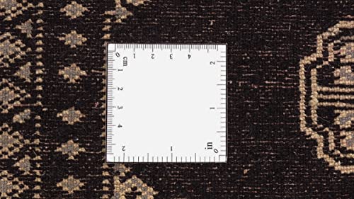 Tapis Buchara noué main noir géométrique d'Orient chic 60x180 - 3