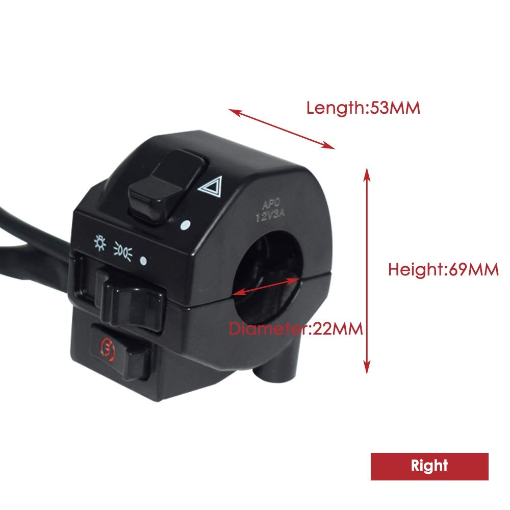7/8 "22mm Uchwyt Motocyklowy Przełączniki Na Kierownicy Róg Kierunkowskaz Reflektor Światło Przeciwmgielne Rozrusznik Elektryczny Kierownica Włącznik kierownicy przycisk motocykla moto przełą