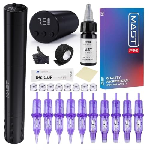 Mast Tour Fly Slim Kit Machine à Tatouer Sans Fil, Rotary Microblading Pen