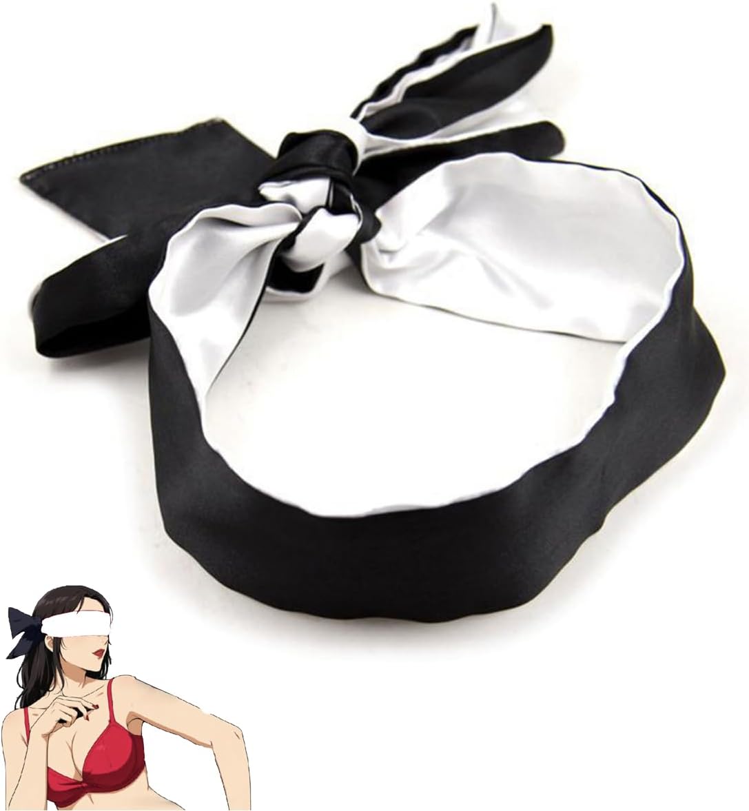 Multi Functional Silk Scarf Strap, Double-Sided Silk Eye Mask, 59 Inches Long, Can Be Used For Decorative Accessories-Q