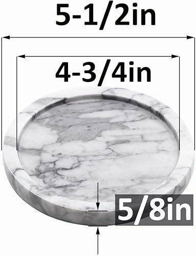 Miniatura 2 de Bandeja decorativa circular de piedra de mármol para mostrador, tocador, mesita de noche o escritorio, diámetro de 5-12 pulgadas