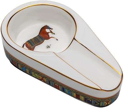 Cenicero de viaje de cerámica con almohadilla inferior para patioexteriorcenicero interior (caballo)