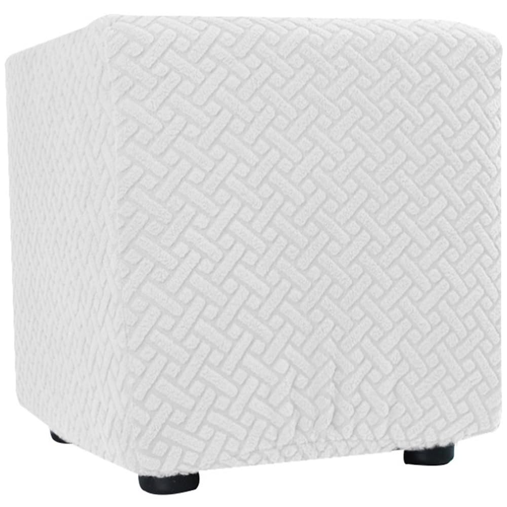 Square Footstool Cover 50x 50/60 x 60cm Stretch Jacquard Ottoman Cover Thicker Large Stretch Pouffe Cover Anti-Slip Foot Stool Slipcovers With Elastic Bottom, Machine Washable ( Color : #11 , Size : 8