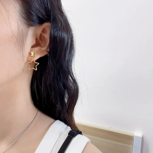 Orecchini Pendenti A Cerchio Stella Marina Per Donna: Placcati Oro 14K Con Zirconia, Confezione Regalo