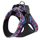 Dog Vest Harness, No-Pull Adjustable Velcro with Soft Sponge Pad and Reflective Handle Belt Metal Leash Hooks for Puppy Small Dogs with Chest Size 15.7" -17.7" (S, Geometry Star)