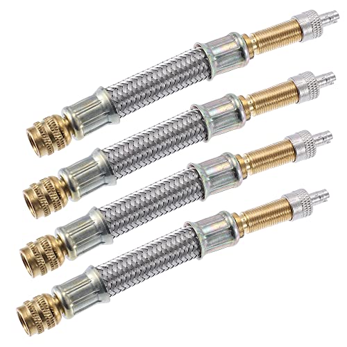 X AUTOHAUX 4pcs 103mm 4.06'' Tire Valve Stem Extension Inflator Extender Hose Universal Fit for Car Motorcycle Bicycle