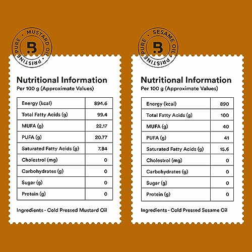 Image of Barosi Kachi Ghani Mustard Oil 2 Litre (1 Litre * 2 Pack) | Pure & Natural Cold Pressed Mustard Oil (Sarso Tel) | Traditionally Extracted from Wooden Crusher | Pet Bottle