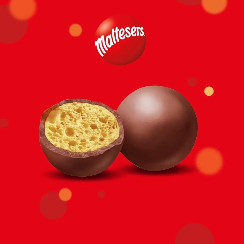 Maltesers Schokoladen Großpackung, 25 x 37g, Schokokugeln mit Schokolade, Süßigkeiten Geschenk Idee, Schoko Großpackung, Mini Beutel