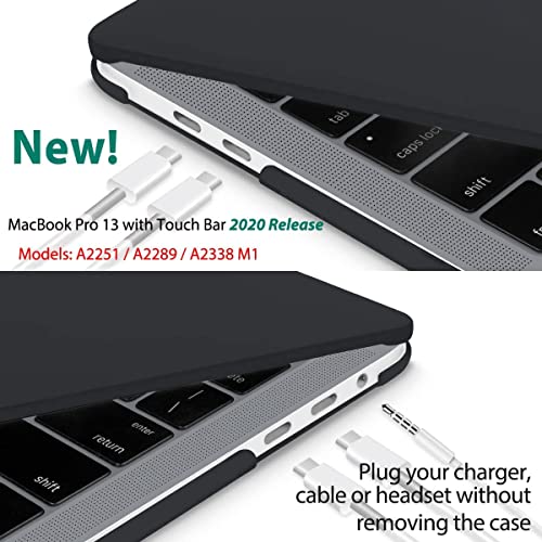 Image of Enthopia MacBook Pro 13 Inch Case (Release 2016 2017 2018 Version - A1989 & A1706 & A1708) (with or Without Touch Bar), Plastic Hard Case & Keyboard Cover and Dust Plug (Jet Black)