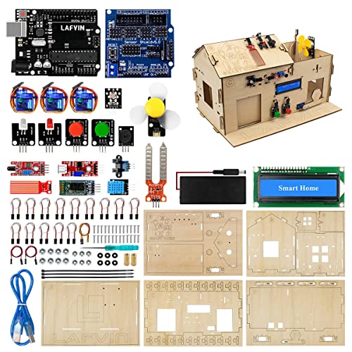 LAFVIN Smart Home IoT Kit de Aprendizaje DIY Electrónica Stem Juego Educativo Soporte Programación Gráfica Compatible con Arduino IDE con Tutorial
