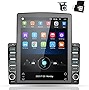 Android 9.0 Double Din GPS Navigation Car Stereo, 9.7'' Vertical Touch Screen 2.5D Tempered Glass Mirror Bluetooth Car Radio with Backup Camera