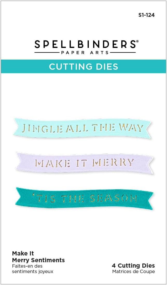 Spellbinders S1-124 Make It Merry Sentiments Etched Dies from The Make It Merry Collection