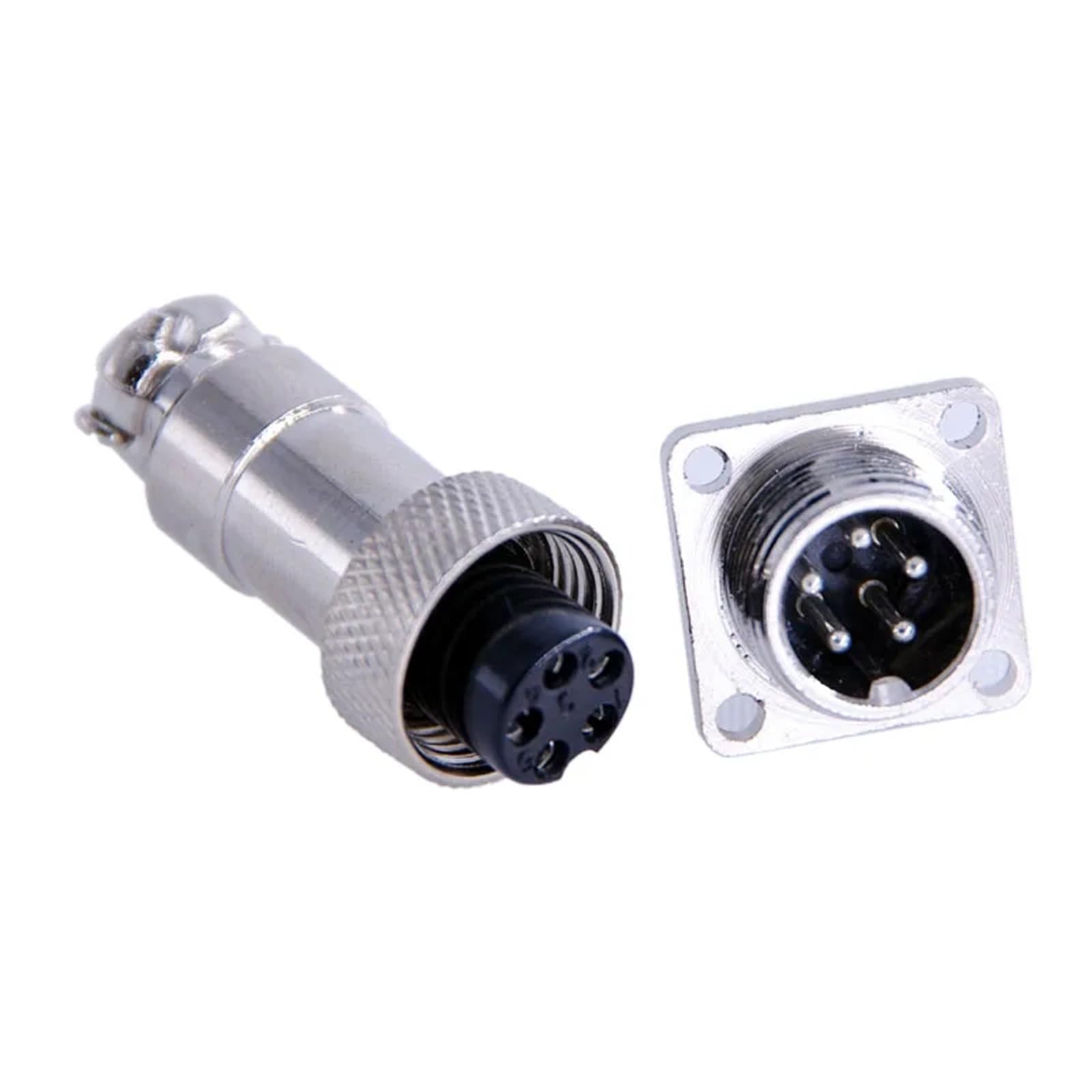 5 PZ Connettore GX12 Flangia Quadrata 2pin3pin4pin5pin6pin7pin Diam 12mm Push-pull Circolare Rapido(3pin)