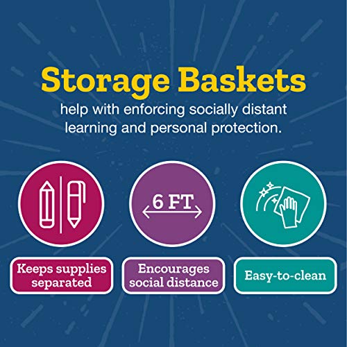 Really Good Stuff Multi-Purpose Plastic Storage Baskets For Classroom Or Home Use - Stackable Mesh Plastic Baskets With Grip Handles 13" X 10" (Red - Set Of 12) #TOP4