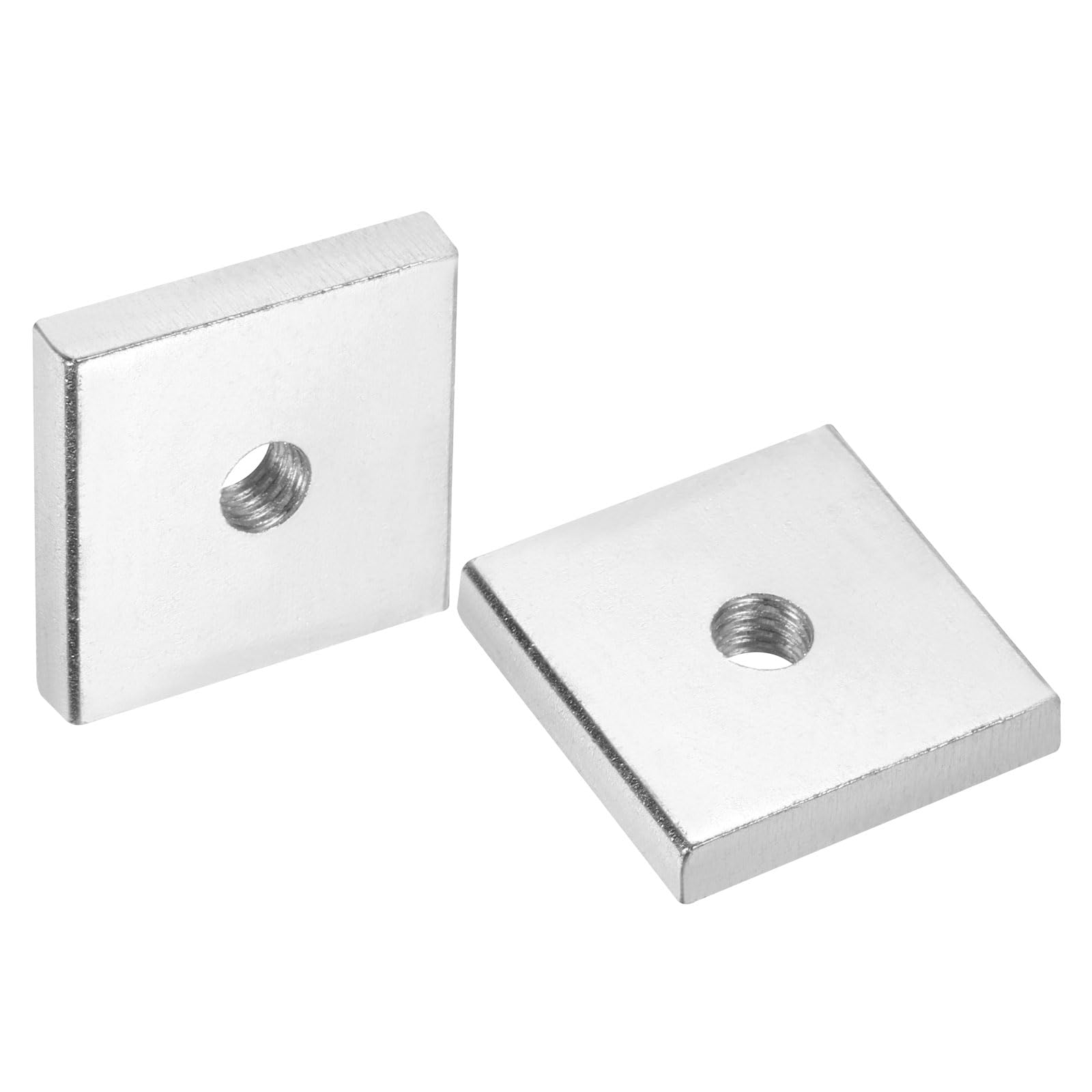 uxcell 100 tuercas cuadradas M6 x 25 mm x 5 mm, acero al carbono, chapado en zinc, tuercas cuadradas de rosca gruesa para reparaciones del hogar e ingeniería profesional, color plateado